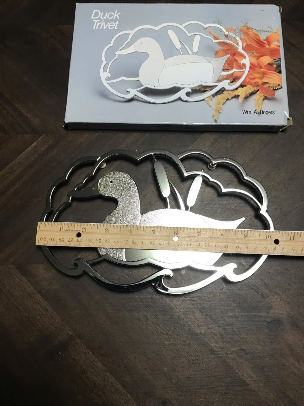 Vintage Silverplate p Duck Trivet